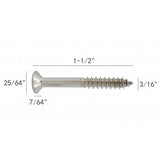 FixtureDisplays® #10 1 1/2" Wood Screw 100PCS Stainless Steel Counter Sunk Head Self Tapping Wood Screws 318386