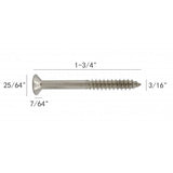 FixtureDisplays® #10 1 3/4" Wood Screw 100PCS Stainless Steel Counter Sunk Head Self Tapping Wood Screws 318387