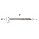 FixtureDisplays® #10 2" Wood Screw 100PCS Stainless Steel Counter Sunk Head Self Tapping Wood Screws 318388
