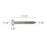 FixtureDisplays® #12 1 1/2" Wood Screw 100PCS Stainless Steel Counter Sunk Head Self Tapping Wood Screws 318495
