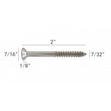 FixtureDisplays® #12 2" Wood Screw 100PCS Stainless Steel Counter Sunk Head Self Tapping Wood Screws 318497