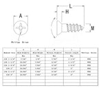 FixtureDisplays� #12 2" Wood Screw 100PCS Stainless Steel Counter Sunk Head Self Tapping Wood Screws 318497