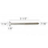 FixtureDisplays® #12 2 1/2" Wood Screw 100PCS Stainless Steel Counter Sunk Head Self Tapping Wood Screws 318498