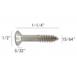 FixtureDisplays® #14 1 1/4" Wood Screw 100PCS Stainless Steel Counter Sunk Head Self Tapping Wood Screws 318601