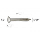 FixtureDisplays® #14 1 1/2" Wood Screw 100PCS Stainless Steel Counter Sunk Head Self Tapping Wood Screws 318602