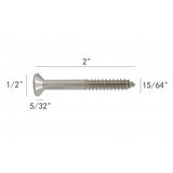 FixtureDisplays® #14 2" Wood Screw 100PCS Stainless Steel Counter Sunk Head Self Tapping Wood Screws 318603