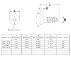 FixtureDisplays� #14 2" Wood Screw 100PCS Stainless Steel Counter Sunk Head Self Tapping Wood Screws 318603