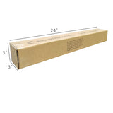 20PK 3X3X24"Printed Full Overlap Flaps Singlewall B Flute Cardboard Box Shipping 3X3X24-20PK