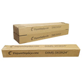 20PK 3X3X24"Printed Full Overlap Flaps Singlewall B Flute Cardboard Box Shipping 3X3X24-20PK