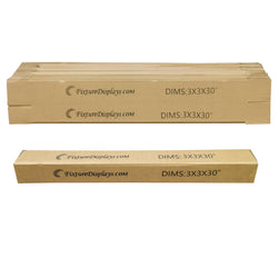 20PK 3X3X30"Printed Full Overlap Flaps Singlewall B Flute Cardboard Box Shipping 3X3X30-20PK