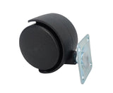 1.5 Inch Plastic Wheel Metal Top Plate 360 Degree Rotation Swivel Caster Black