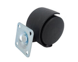 1.5 Inch Plastic Wheel Metal Top Plate 360 Degree Rotation Swivel Caster Black