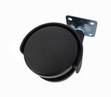 1.5 Inch Plastic Wheel Metal Top Plate 360 Degree Rotation Swivel Caster Black