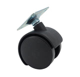 1.5 Inch Plastic Wheel Metal Top Plate 360 Degree Rotation Swivel Caster Black