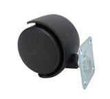 2 Inch Plastic Wheel Metal Top Plate 360 Degree Rotation Swivel Caster Black