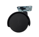 2 Inch Plastic Wheel Metal Top Plate 360 Degree Rotation Swivel Caster Black