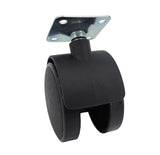 2 Inch Plastic Wheel Metal Top Plate 360 Degree Rotation Swivel Caster Black