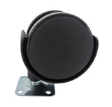 2 Inch Plastic Wheel Metal Top Plate 360 Degree Rotation Swivel Caster Black