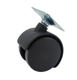 2 Inch Plastic Wheel Metal Top Plate 360 Degree Rotation Swivel Caster Black