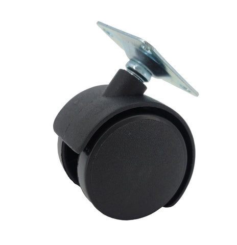 2 Inch Plastic Wheel Metal Top Plate 360 Degree Rotation Swivel Caster Black