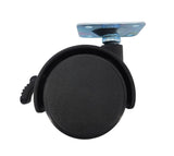 2 Inch Plastic Wheel Metal Top Plate 360 Degree Rotation Swivel Caster Black
