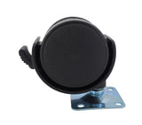 2 Inch Plastic Wheel Metal Top Plate 360 Degree Rotation Swivel Caster Black