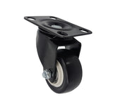 2 PU Furniture Castor Wheel Top Plate NonLocking Rotation Swivel 80lbs Capacity