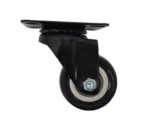 2 PU Furniture Castor Wheel Top Plate NonLocking Rotation Swivel 80lbs Capacity