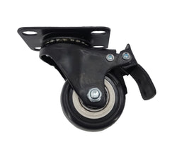 2 PU Furniture Castor Wheel Top Plate 360 Rotation Locking Swivel 80lbsCapacity