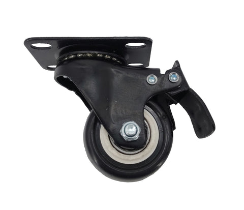2 PU Furniture Castor Wheel Top Plate 360 Rotation Locking Swivel 80lbsCapacity