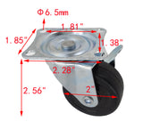2 PU Furniture Castor Wheel Top Plate Mount Locking Swivel 110lbsCapacity