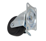 2 PU Furniture Castor Wheel Top Plate Mount Locking Swivel 110lbsCapacity