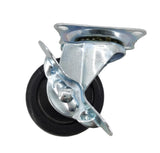 2 PU Furniture Castor Wheel Top Plate Mount Locking Swivel 110lbsCapacity