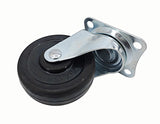3 PU Furniture Castor Wheel Top Plate Mount Non Locking Swivel 110lbsCapacity