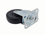 3 PU Furniture Castor Wheel Top Plate Mount Non Locking Swivel 110lbsCapacity