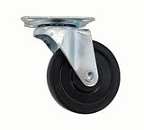 3 PU Furniture Castor Wheel Top Plate Mount Non Locking Swivel 110lbsCapacity