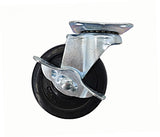 3 PU Furniture Castor Wheel Top Plate Mount Locking Swivel 110lbsCapacity