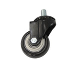 2" M10x15mm Pitch 1.50mm Threaded Stem PU Wheel 360  Rotation Swivel Caster Black 400700 4PK