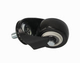 2" M10x15mm Pitch 1.50mm Threaded Stem PU Wheel 360  Rotation Swivel Caster Black 400700 4PK