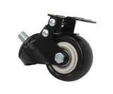 2" M10x1mm Pitch 1.50mm5 Threaded Stem PU Wheel Chair Castor Replacement Caster Black