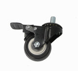 2" M10x1mm Pitch 1.50mm5 Threaded Stem PU Wheel Chair Castor Replacement Caster Black