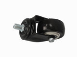 2" M8x15mm Pitch 1.25mm Threaded Stem PU Wheel 360  Rotation Swivel Caster Black 400800 4PK