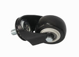 2" M8x15mm Pitch 1.25mm Threaded Stem PU Wheel 360  Rotation Swivel Caster Black 400800 4PK
