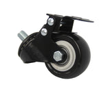 2" M8x15mm Pitch 1.25mm Threaded Stem PU Wheel Chair Castor Replacement Caster Black