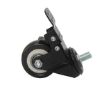 2" M8x15mm Pitch 1.25mm Threaded Stem PU Wheel Chair Castor Replacement Caster Black