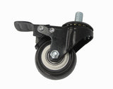 2" M8x15mm Pitch 1.25mm Threaded Stem PU Wheel Chair Castor Replacement Caster Black