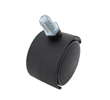 2" M10x15mm Pitch 1.50mm Threaded Stem Plastic Wheel 360  Rotation Swivel Caster Black