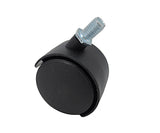 2" M10x15mm Pitch 1.50mm Threaded Stem Plastic Wheel 360  Rotation Swivel Caster Black