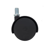 2" M10x15mm Pitch 1.50mm Threaded Stem Plastic Wheel 360  Rotation Swivel Caster Black