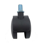 2" M10x15mm Pitch 1.50mm Threaded Stem Plastic Wheel Chair Castor Replacement Caster Black
